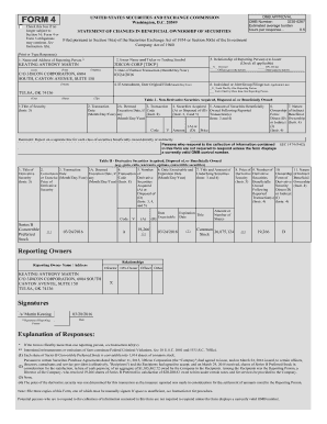 Form 4 Statement of Changes in Beneficial Ownership