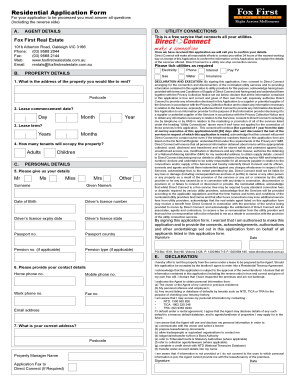 Residential Rental Application Form