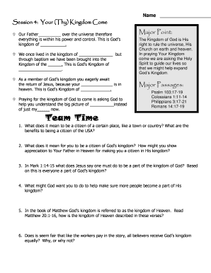 Confirmation Lesson on the Kingdom of God