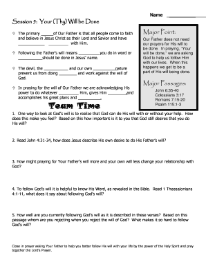 Confirmation Lesson on God's Will