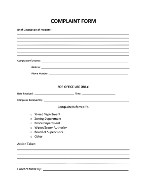 Complaint Form