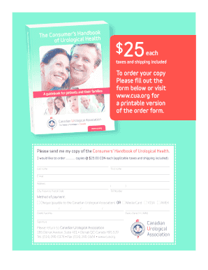 Consumers’ Handbook of Urological Health Order Form