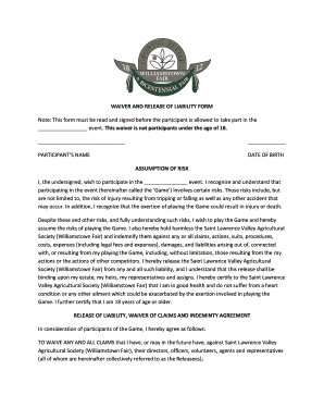 Liability Waiver for Event Participation