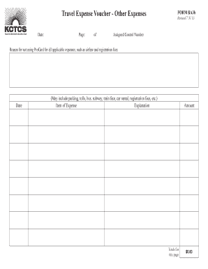 fillable online sfrtarea5 travel expense voucher other expenses travel expenses form