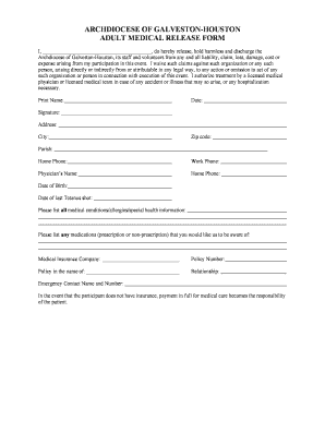 Adult Medical Release Form