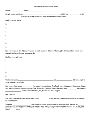 Odyssey Background Guided Notes