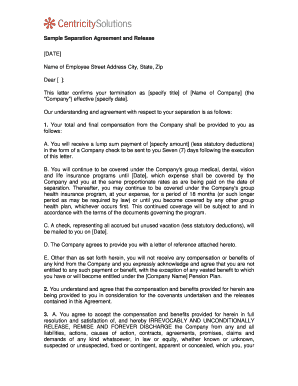 Employee Separation Agreement and Release