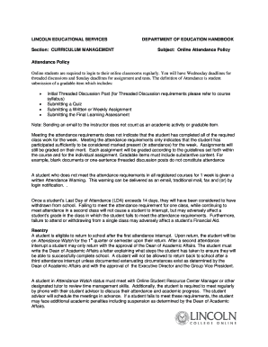 Lincoln Educational Services Attendance Policy