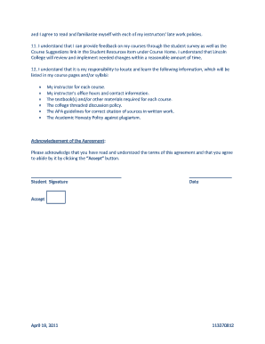 Student Course Agreement
