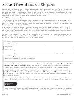 Notice of Personal Financial Obligation
