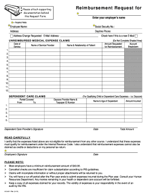 Employee Reimbursement Request Form