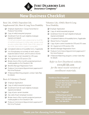 Fort Dearborn Life Insurance Enrollment Checklist