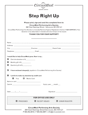 CircusWest Donation Form
