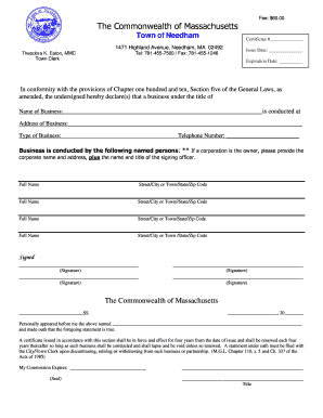 Massachusetts Business Certificate