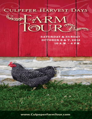 Culpeper Harvest Days Farm Tour Brochure