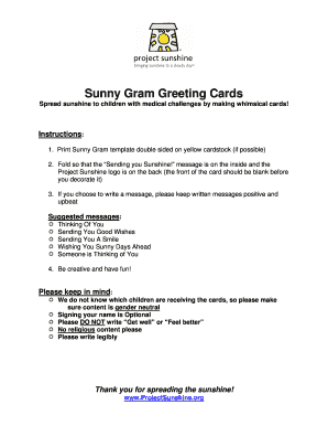 Sunny Gram Greeting Cards Template