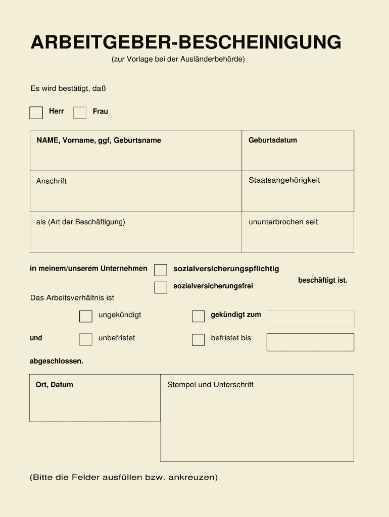 (zur Vorlage bei der Auslnderbehrde) Preview on Page 1