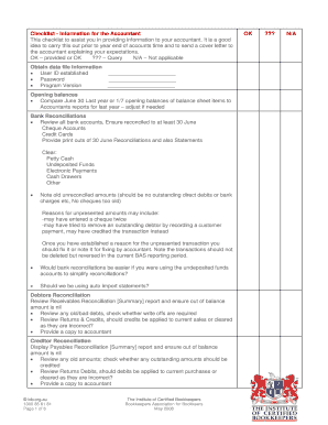 Accountant Information Checklist