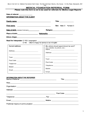 Medical Foundation Referral Form
