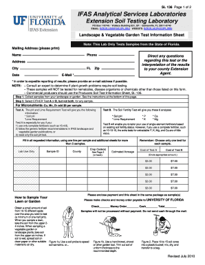 Florida Landscape & Vegetable Garden Soil Test Form