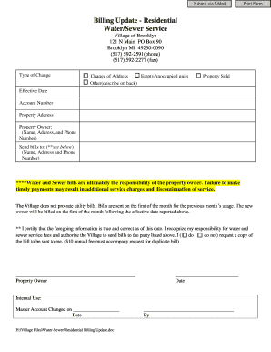 Residential Water Sewer Billing Update