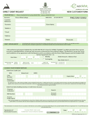 Direct Debit Request Form