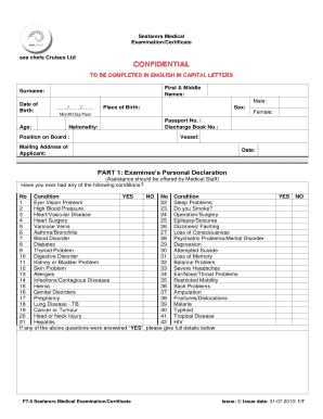 Seafarers Medical Examination Certificate