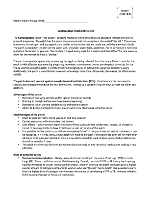 Contraceptive Patch Fact Sheet