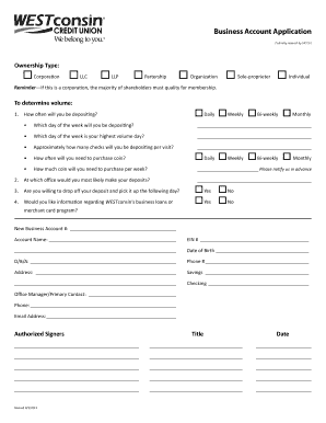 Business Account Application Form