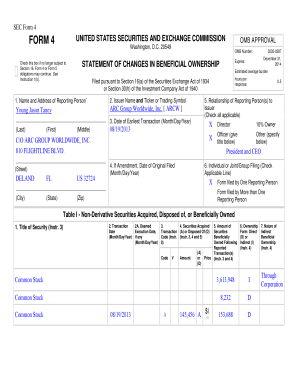 SEC Form 4 Statement of Changes in Beneficial Ownership