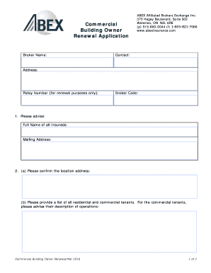 Commercial Building Owner Renewal Application