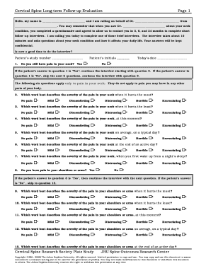 Cervical Spine Long-term Follow-up Evaluation