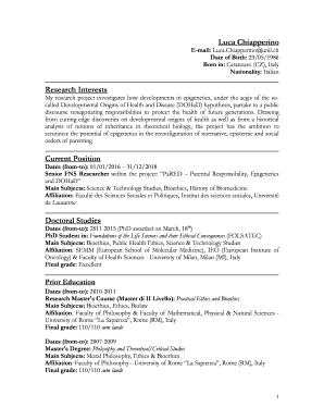 Student cv format - CV Template Academic Careers - files chuv