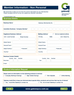 Gateway Credit Union Membership Form