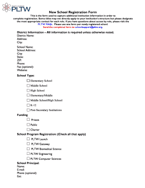 New School Registration Form