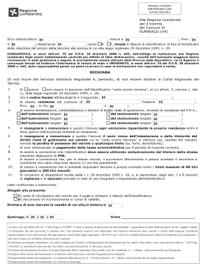 Modulo richiesta identificativo per sconto benzina