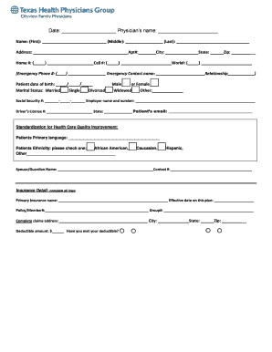 Patient Information Form