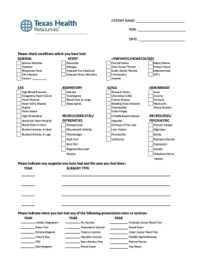 Medical History Form