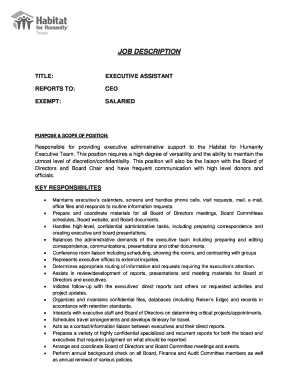 Executive Assistant Job Description