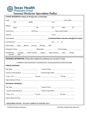 Patient Information Form