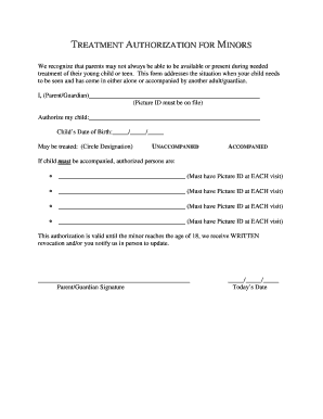 Treatment Authorization for Minors