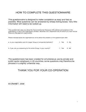HRM Activity Questionnaire