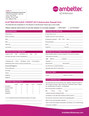 Electroconvulsive Therapy Authorization Request Form