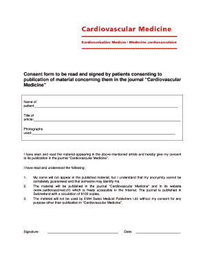 Patient Consent Form for Article Publication