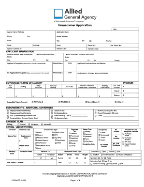 Homeowner Insurance Application Form