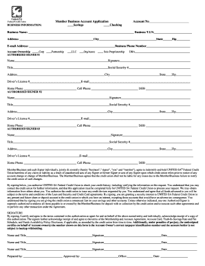 Member Business Account Application