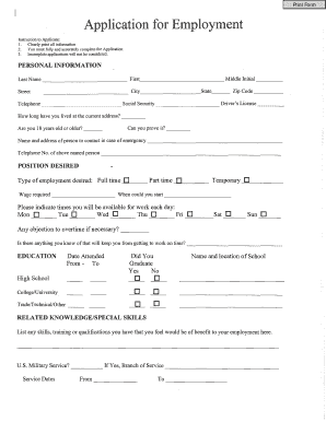 Application for Employment