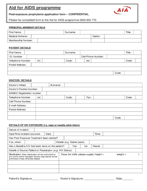 Aid for AIDS Post-Exposure Prophylaxis Application Form