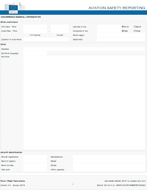 Aviation Occurrence Report Form