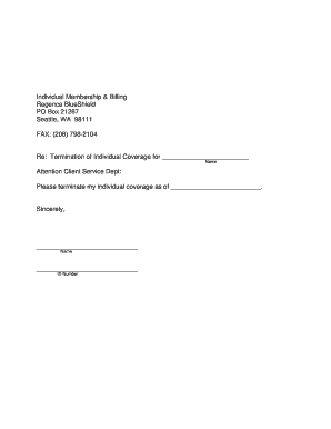 Individual Coverage Termination Form
